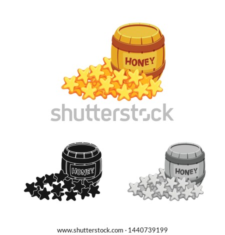 Isolated object of cookie and honey logo. Collection of cookie and cracker stock symbol for web.