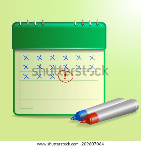 Illustration of green calendar