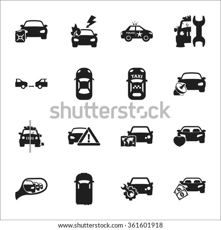 Car Icons Set. Stock Vector Illustration 361601918 : Shutterstock