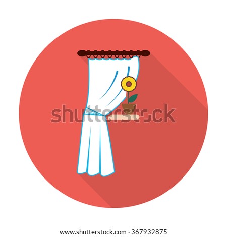 Curtain, Flower Icon Vector.