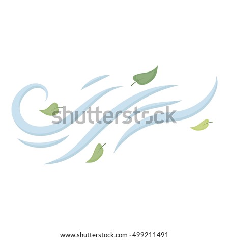 Windy weather icon in cartoon style isolated on white background. Weather symbol stock vector illustration.