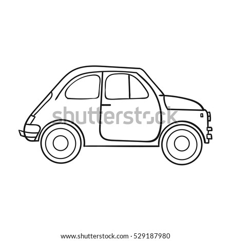 Italian retro car from Italy icon in outline style isolated on white background. Italy country symbol stock vector illustration.