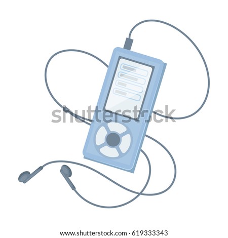 MP3 player for listening to music during a workout.Gym And Workout single icon in cartoon style vector symbol stock illustration.