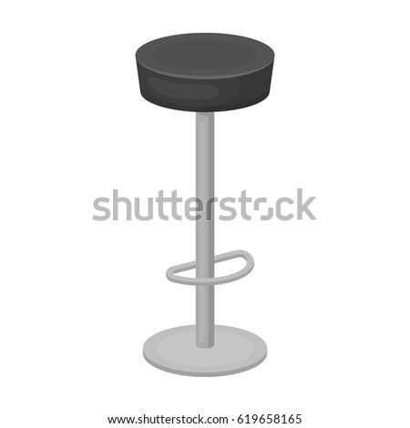 High chair seat near the bar. Bary chair to relax. Pub single icon in monochrome style vector symbol stock illustration.