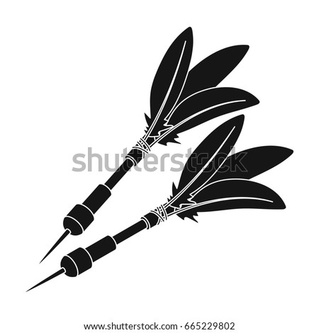 Darts for the wind gun.African safari single icon in black style bitmap,rastr symbol stock illustration web.