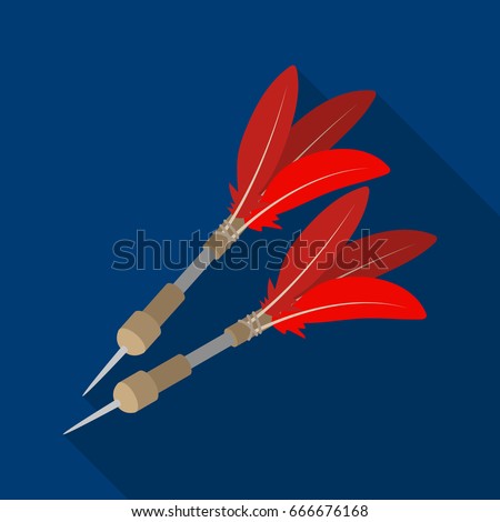 Darts for the wind gun.African safari single icon in flat style raster, bitmap symbol stock illustration web.