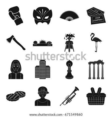 architecture, sport, theater and other web icon in black style.printing, weather, tool icons in set collection.