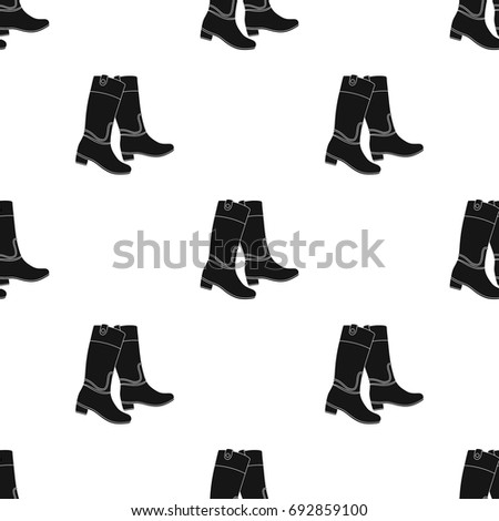 Jockeys High Boots Icon In Black Style Isolated On White Background Hippodrome And Horse Symbol