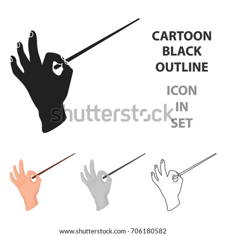 Conductor orchestra icon in cartoon style isolated on white background. Theater symbol stock vector illustration