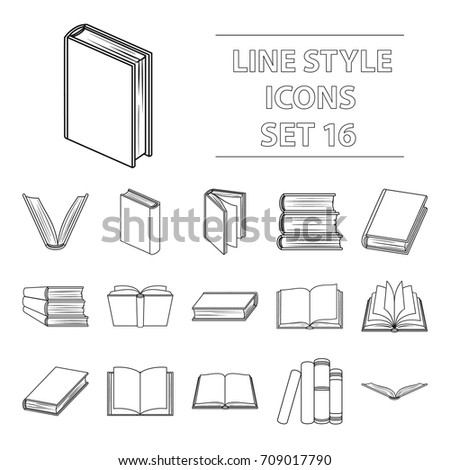 Books set icons in outline style. Big collection of books vector symbol stock illustration