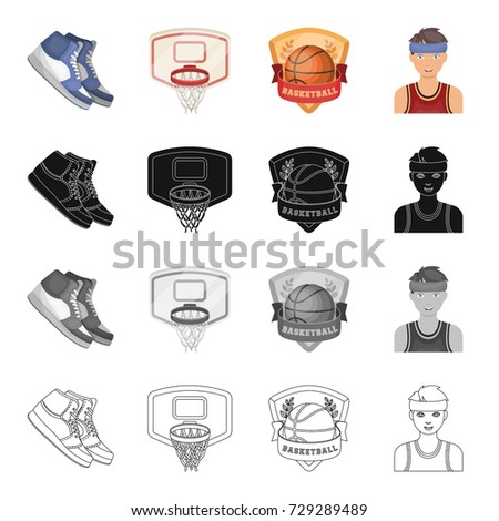 Kodes, shoes, leather, and other web icon in cartoon style.Sportsman, uniform, game, icons in set collection.