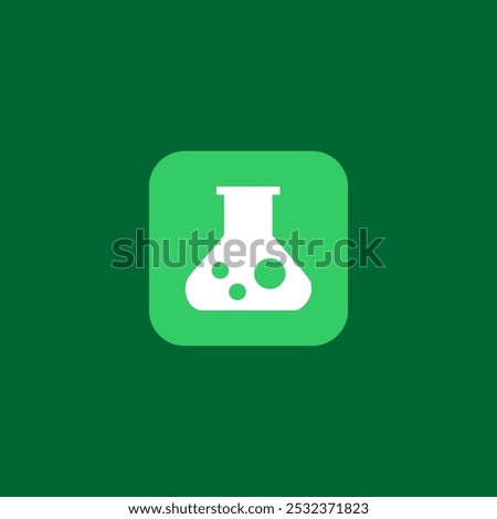 Laboratory Chemical Jar icon concept vector design illustration on green background EPS 10 File color editable