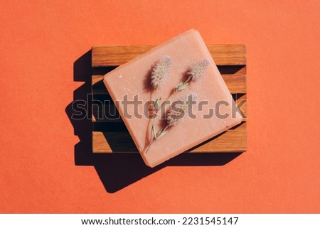 Similar – Image, Stock Photo Handmade vegan soap bar, eco-friendly hygiene and beauty product
