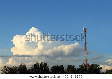 telephone tower high up to the sky