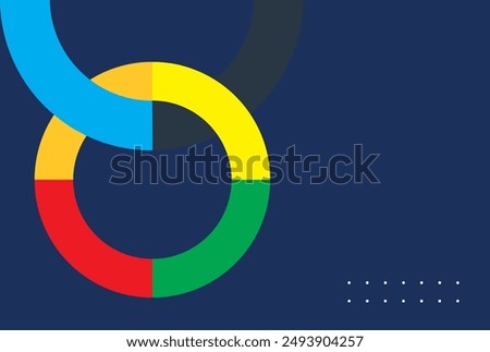 Blue background with colored circles.