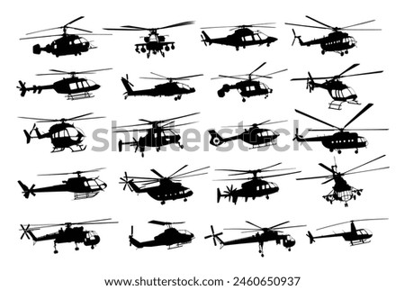 The set of helicopter silhouettes.
