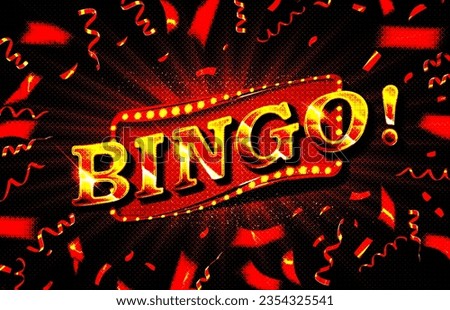 Winner poster with lottery balls with numbers, confetti and golden bingo. Realistic lotto game big win background. Gambling vector concept. Illustration of winner lottery, game gambling