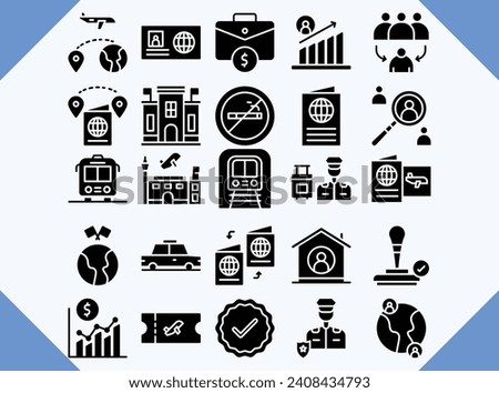 immigration vector design icons pack for download