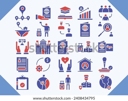 immigration vector design icons pack for download