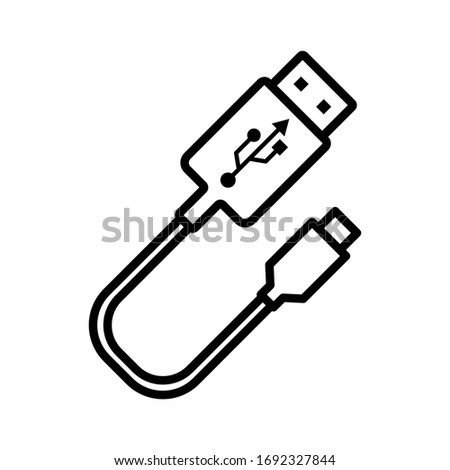 Plug USB cable icon vector sign and symbols
