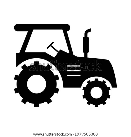 Farm tracktor logo stock vector illustration.