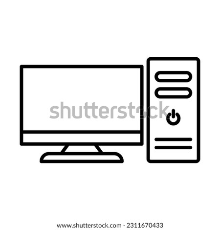 Personal computer icon vector design template