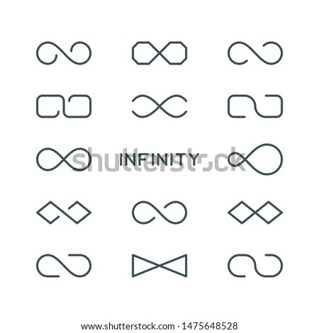 thin line infinity symbol or sign. infinite business logo concept. linear limitless icon. mobius loop. modern outline endless emblem. editable stroke. isolated on white background. vector illustration