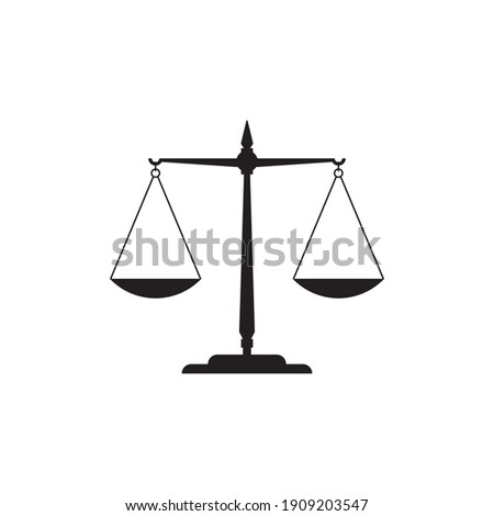 judge scale silhouette icon, trade weight and legal court symbol vector illustration