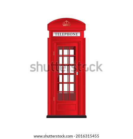 London telephone booth isolated on a white background. vector illustration