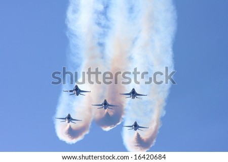 ATLANTIC CITY - August 20: Members of the US Air Force Thunderbirds Perform at 