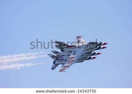 ATLANTIC CITY - August 20: Members of the US Air Force Thunderbirds Perform at \