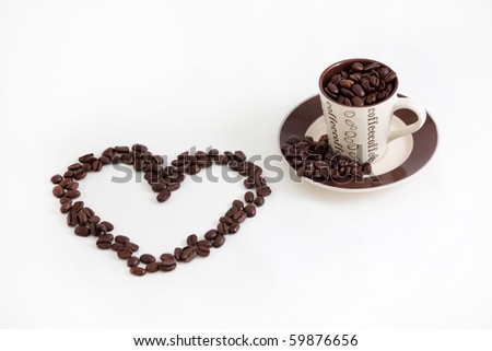 The love of Coffee shown with the beans