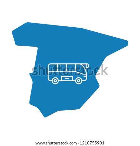 Map of Spain with the image of the bus.