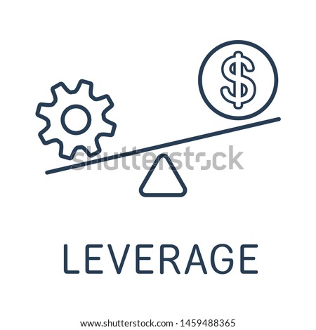 Leverage at Dollar. Financial technology. Vector linear icon, on white background. Stock foto © 