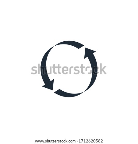 Flat icon of cyclic rotation, recycling recurrence, renewal.