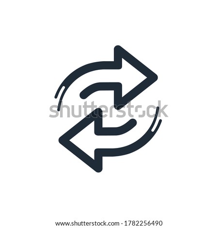 Arrow replace . Vector linear icon isolated on white background.