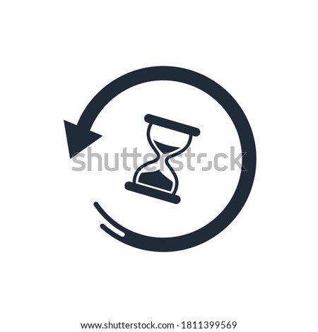 Time ago. Come back. Vector icon isolated on white background.