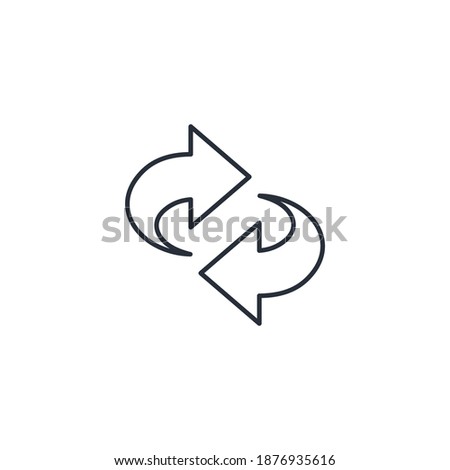 Replacement with movement. Vector linear icon isolated on white background.