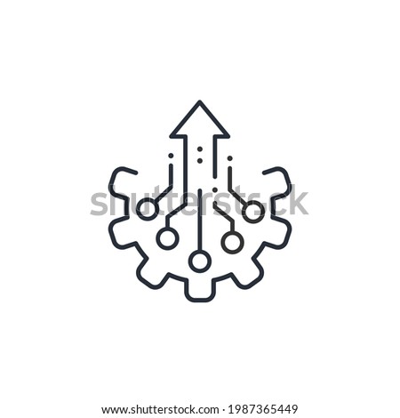 Improvement of electronic equipment. Make changes, update and modify the process. Vector linear icon isolated on white background.