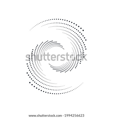 Aspiration and revolving motion. Epicenter. Refreshing stream. Halftones. Vector icon isolated on white background. Foto d'archivio © 
