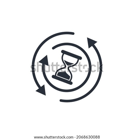 Time parameters. Process restructuring. Vector linear icon isolated on white background.