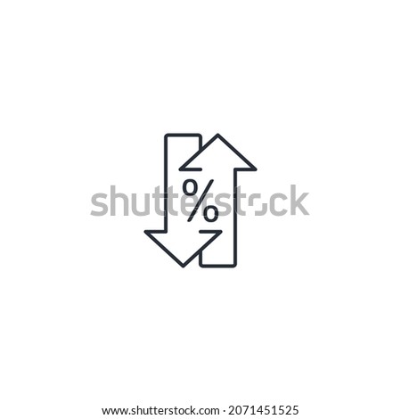 Variable percentage. Vector linear icon isolated on white background.