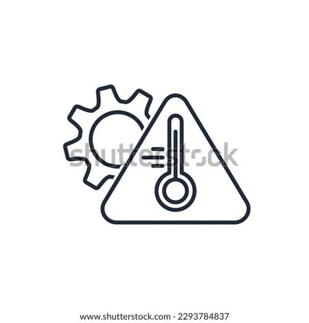 Warning technical data temperature regime. Vector linear icon isolated on white background.