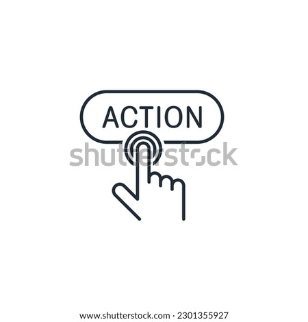 Call for action. Advertising. Vector linear icon isolated on white background.