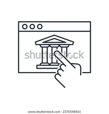 State website. Official Government information.Vector linear icon isolated on white background.