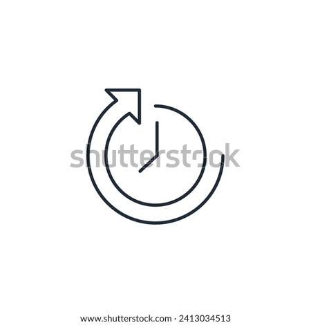 Watch. New time.  Vector linear icon isolated on white background.