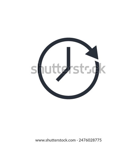 The clock goes forward. Future next events.Vector linear icon isolated on white background.