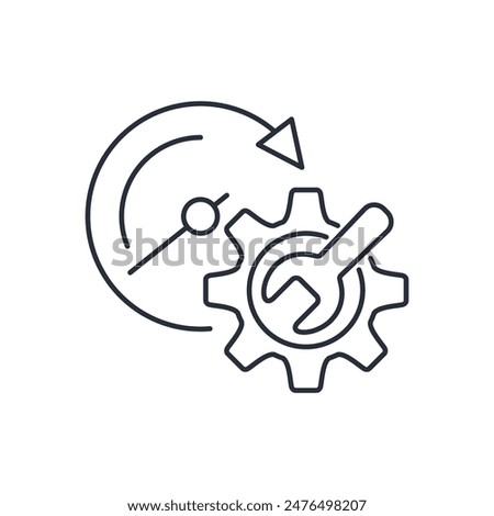 Quick, easy operation. Technical hardware.Vector linear icon isolated on white background.