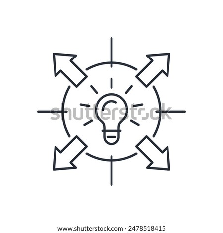 Share the idea. Business marketing. Vector linear icon isolated on white background.