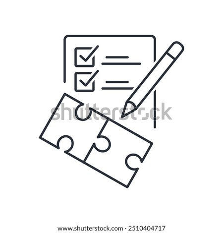 It's a match. Action analysis. Vector linear icon isolated on white background.